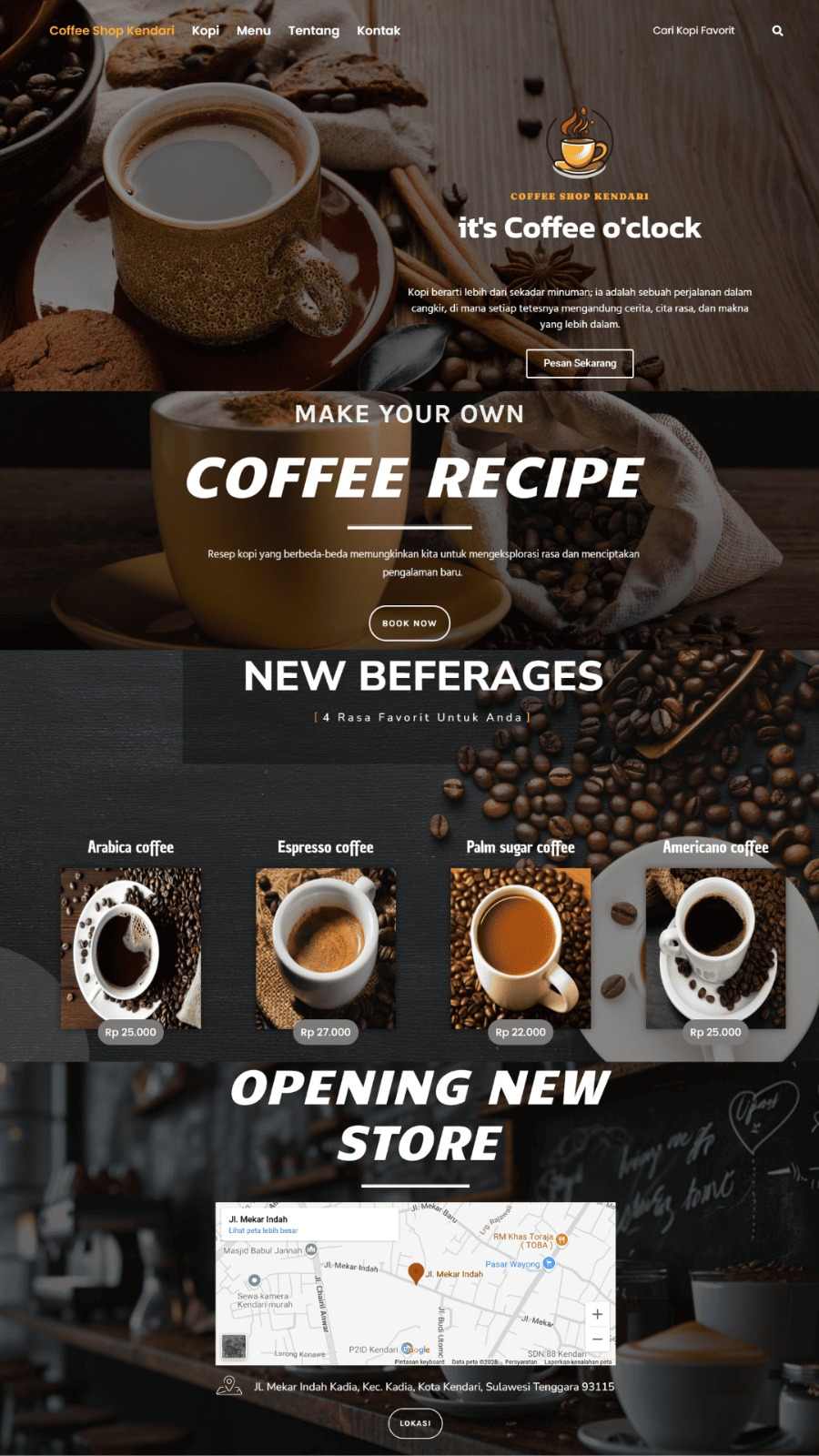 Desain Website Coffee Shop