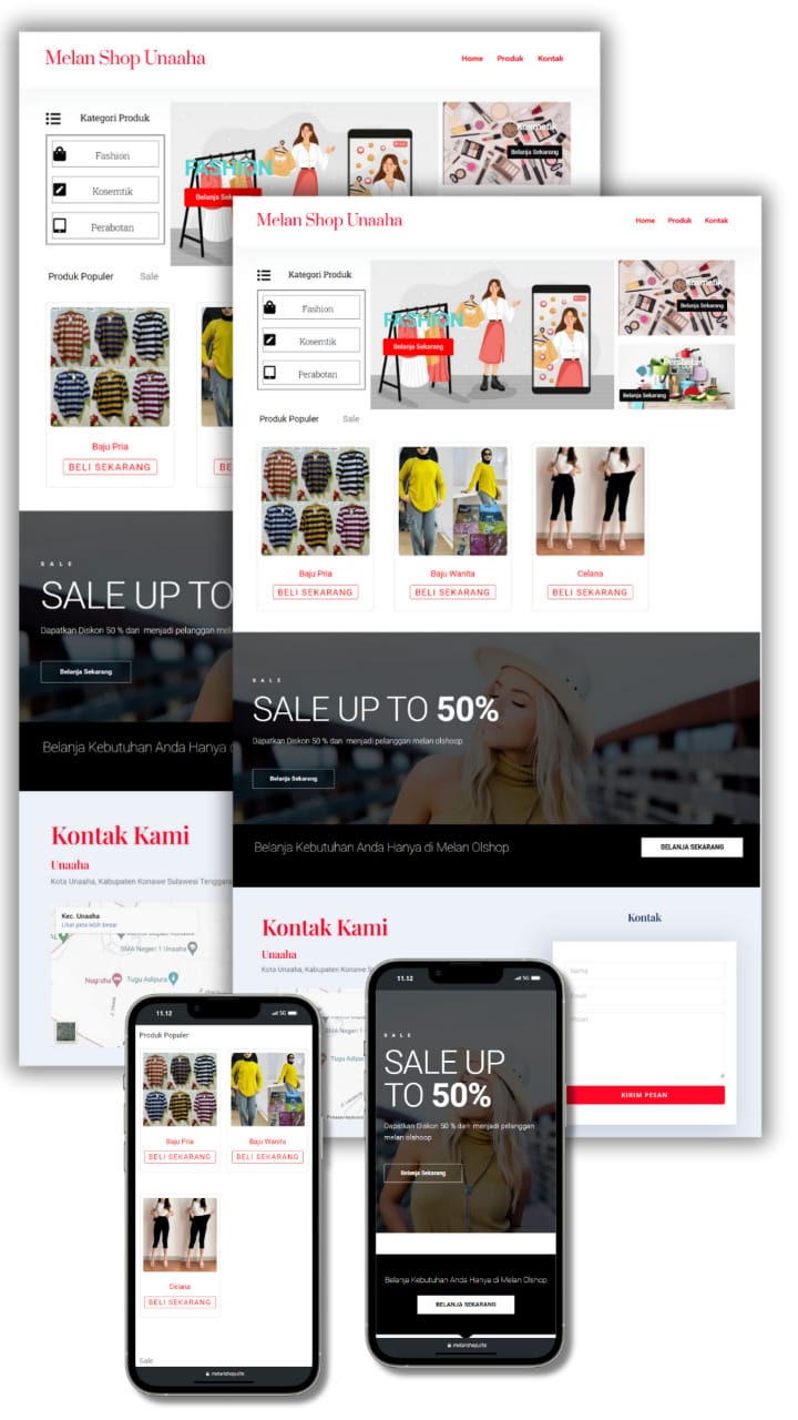 Web Penjualan Melan Shop Unaaha